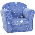 thumbnail image 2 of Qaba Kids Sofa Chair, Toddler Sofa w/ Glow in the Dark Star Design & Wooden Frame, Upholstered Baby Sofa for 18-36 Months, Blue, 2 of 9