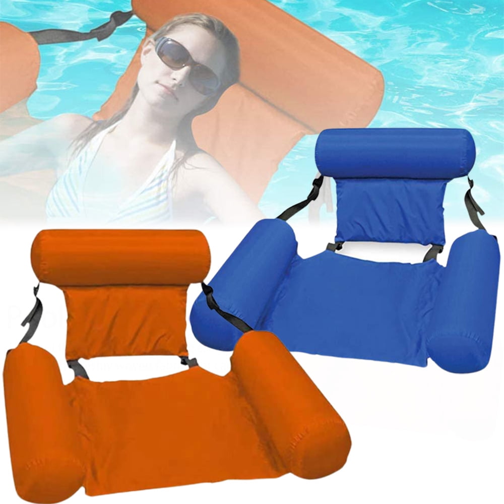 Elbourn 2 Pack Water Floating Chair, Inflatable Pool Lounge Chair for