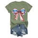 thumbnail image 3 of Tops Cortos para las Mujeres, Cuello Redondo de Manga Corta Impresa Por el Arco Del Día de la Independencia Hecha de 95% Poliéster 5% Spandex para Primavera Verano, Primavera de las Mujeres, 3 of 4