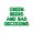 Green, variant on Letter Balloons - GREEN BEERS AND BAD DECISIONS 16" Inch Alphabet Letters Foil Mylar Balloon St. Patrick's Day Party Banner (White)