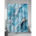 thumbnail image 5 of Marble Shower Curtain, Abstract Art Blue Gradient Cave Rock Silver Lines Waterproof Shower Curtain Set with 12 Hooks Lightweight Washable Fabric Shower Curtains for Bathroom 48x72 Inches, 5 of 6