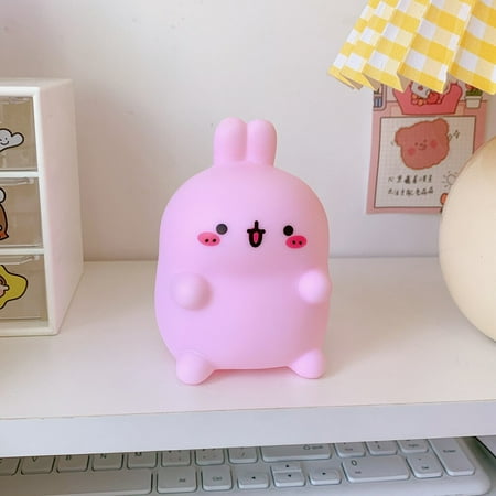 

W&G Kawaii Night Light Cartoon Creative Night Light Unplugged Bunny Decor Bedroom Bedside Lamp Desk Lamp Home Decoration