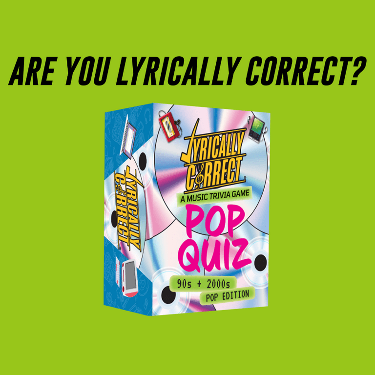 Lyrically Correct Pop Music Trivia Card Game for Friends