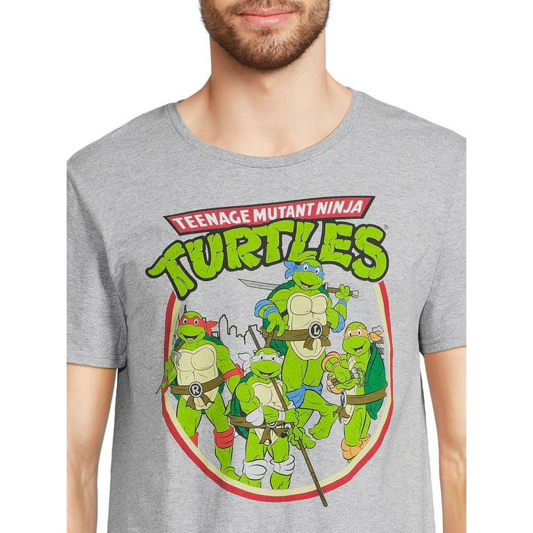 TMNT Teenage Mutant Ninja Turtles Men's and Big Men's Graphic Tee Shirts, 2-Pack Bundle, Size: Small, Gray