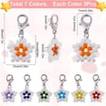 thumbnail image 2 of 21Pcs 7 Colors Star Glass Seed Beaded Locking Stitch Markers Zinc Alloy Crochet Lobster Clasp Charms Mixed Color 28~29mm 3pcs/style, 2 of 6