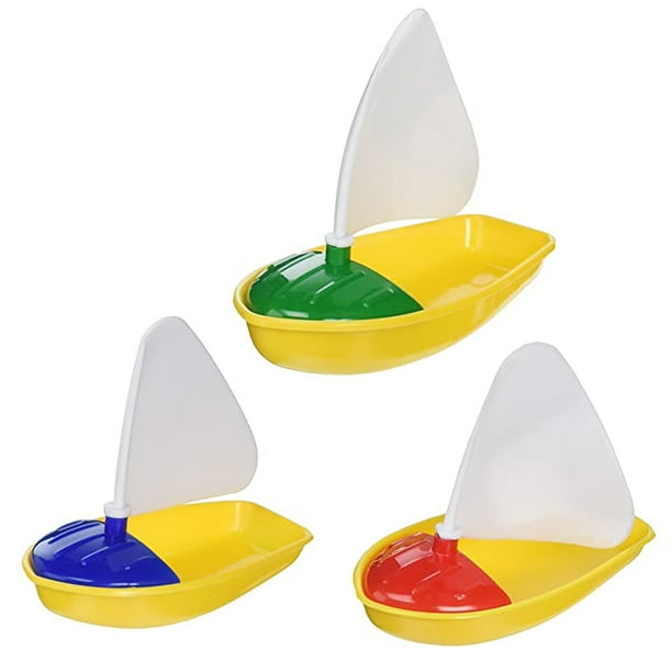 OUNONA 1 Set 3pcs Mini Plastic Sailing Boat Toys Kids Bath Toys Bathtub Toys for Children