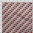 thumbnail image 4 of oneOone Silk Tabby Red Fabric Poker Card Craft Projects Decor Fabric Printed By The Yard 42 Inch Wide, 4 of 4