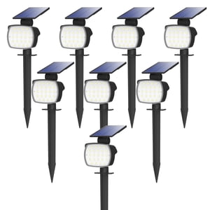 CHARKEE Solar Spotlights, 800LM Cool White 8-Pack