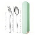 thumbnail image 2 of Portable Stainless Steel Fork and Spoon Cutlery Set with Compact Storage Box, Travel Camping Picnic Utensils, 2 Pieces Total, 2 of 5