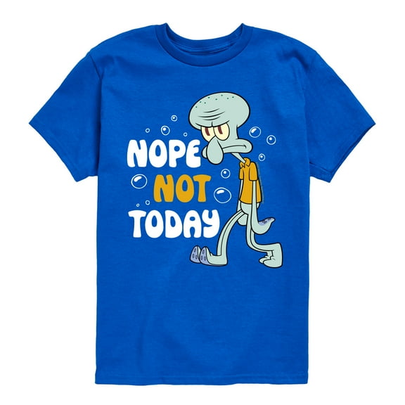 SpongeBob SquarePants - Squidward Nope Not Today - Toddler & Youth Short Sleeve Graphic T-Shirt