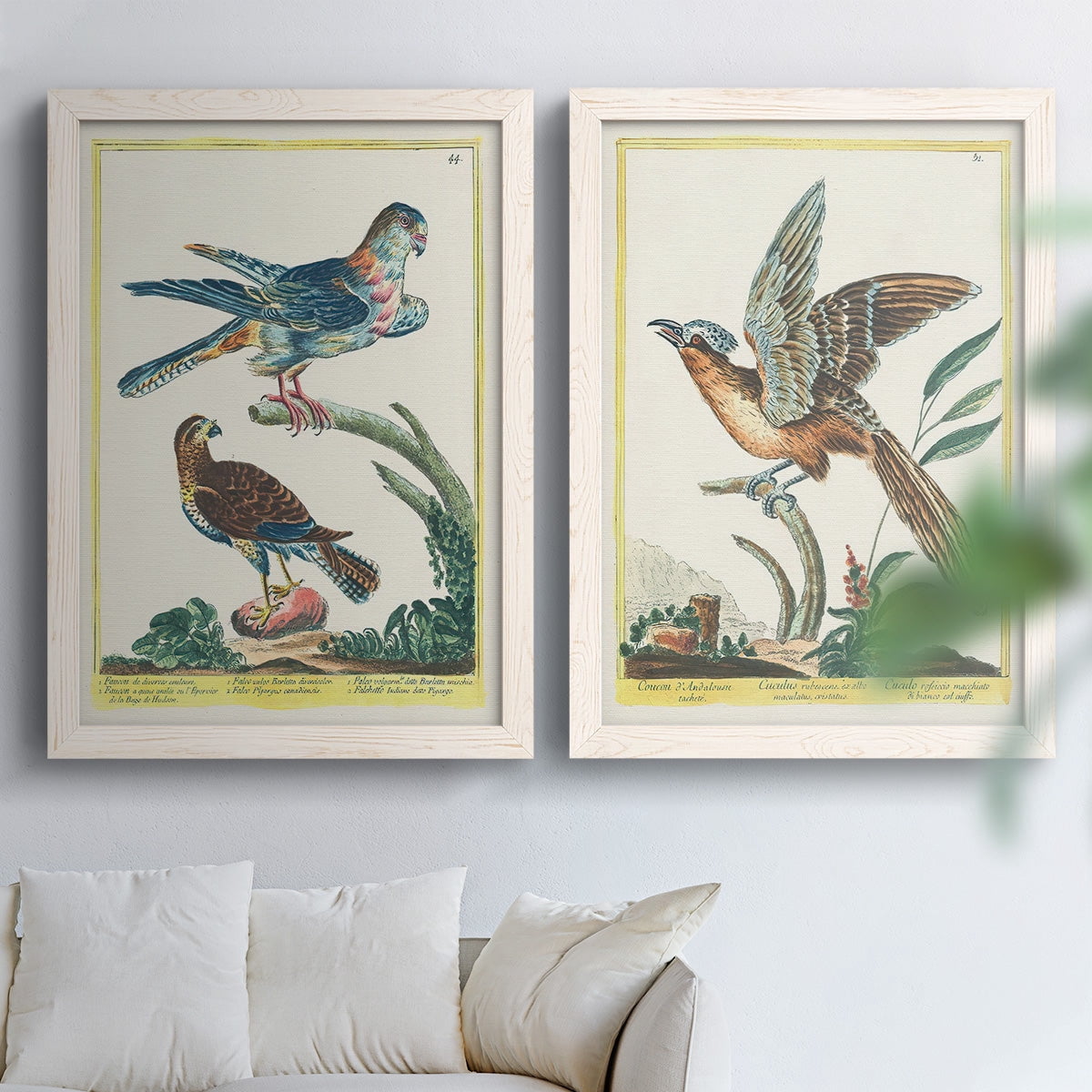 Pastel Birds III - Premium Framed Canvas 2 Piece Set - Ready to Hang