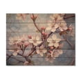 thumbnail image 3 of Designart "Minimalist Elegance in Pink Cherry Blossoms VI" Floral Print on Natural Pine Wood, 3 of 5