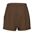 thumbnail image 7 of ERkkoi Board Shorts For Women Swim Trunks Solid Color Drawstring Pocket Stylish Plain Weave Beach Swimsuit Bottoms For Women Swimming Shorts Coffee XXL, 7 of 7