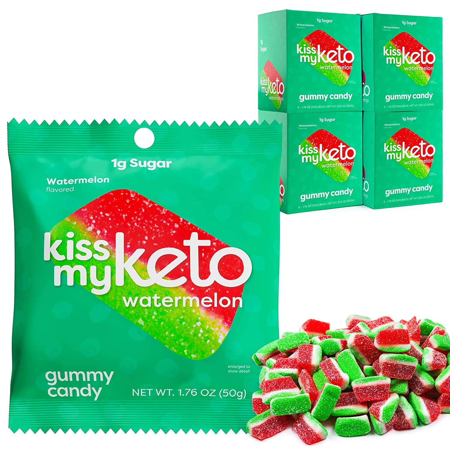 Kiss My Keto Gummies Candy Low Carb Watermelon Candy Gummy, Keto