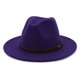 thumbnail image 5 of Qarigey Sombrero con hebilla de cinturón Otoño Invierno moda sólido ala ancha gorras cálido lana vaquero al aire libre boda iglesia Type2 NO2, 5 of 6