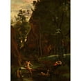 thumbnail image 2 of Jean-Baptiste-Camille Corot 19x24 Gold Ornate Framed and Double Matted Museum Art Print Titled - Diane in Bath, 2 of 4