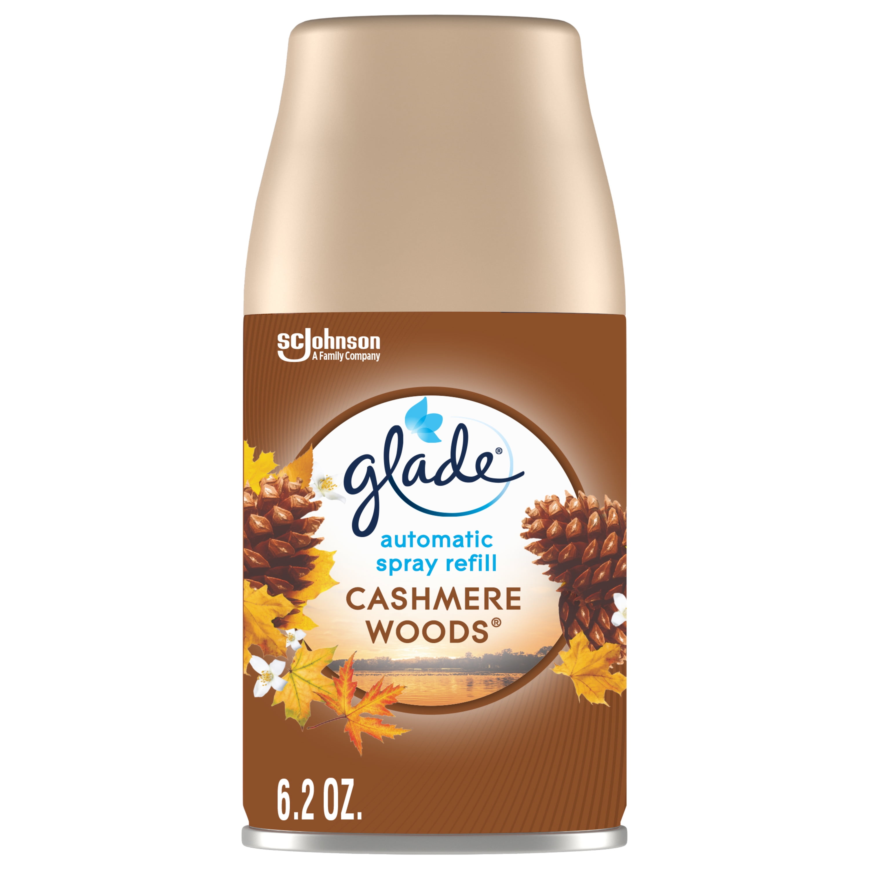 Glade Automatic Spray Refill 1 CT, Cashmere Woods, 6.2 OZ. Total, Air Freshener Infused with Essential Oils