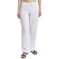 thumbnail image 1 of J & Ce Pantalon de Plage et de Pyjama en Gaze de Coton pour Femmes (Blanc, Grand), 1 of 4
