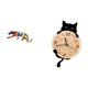 thumbnail image 5 of Reloj de pared con forma de gato, figura decorativa, estatua, escultura de resina MDF, silencioso (sin ), ideal para sala de estar, dormitorio o, 5 of 8