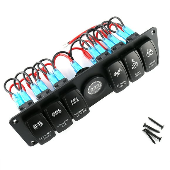 Toggle Switch Panel Voltmeter,6 Gang Toggle Rocker Rocker Switch Panel Toggle Switch Panel Top-Notch Performance