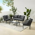 thumbnail image 2 of Afuera Living Modern 4-Piece Patio Loveseat Set in Heathered Charcoal Gray, 2 of 17