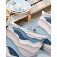 thumbnail image 2 of Outdoor Pillow Covers Throws Gradient Abstract Ocean Waves,Waterproof Pillow Cases Pack of 2 Blue Pink White Wave Line,Durable Cushion Cover Pillowcase for Patio Balcony Couch Garden, 2 of 7