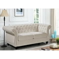 thumbnail image 3 of Uspridefurniture Fender 67.6'' Velvet Rolled Arm Loveseat,Beige, 3 of 5