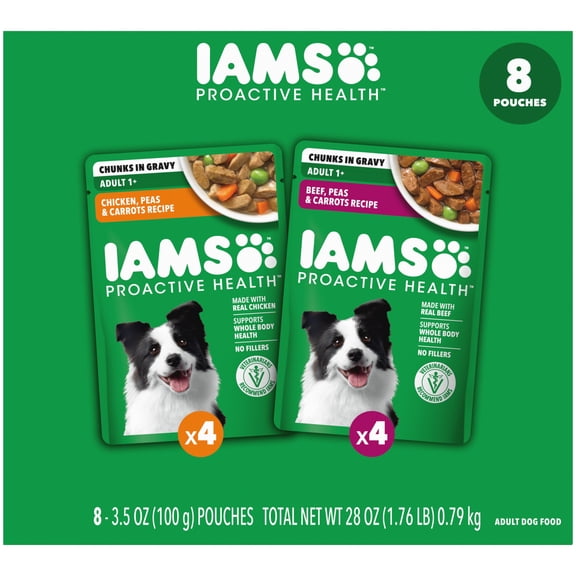 IAMS Proactive Health Core Pouch - 8ct (4 x Chicken, 4 x Beef)