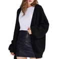 thumbnail image 5 of Nooxsoe Long Cardigans for Women Knitwear Sweater Coat Open Front Open Front Outfits Trendy Fall Clothes Business Casual Work Outfits Loose Fit Fall Winter Knit Cardigan Womens Cardigans Black 2xl, 5 of 7