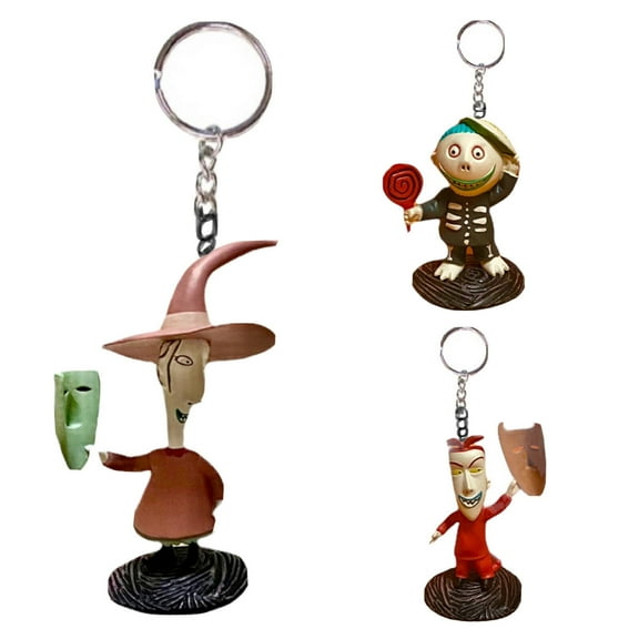 Nightmare Before Christmas Lock Shock Barrel 3 Key Ring Keychain Ornament Charm