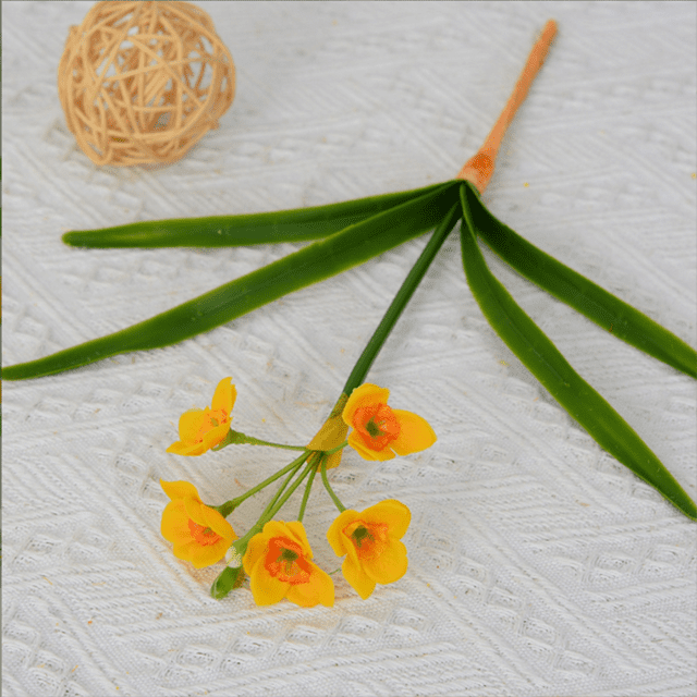 Nvzi 3 piezas de flores artificiales de narciso, flores falsas, flores artificiales para decoración de bodas, naranja