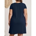 thumbnail image 2 of Cuteduck Womens Plus Size Dress Criss Cross V Neck Short Sleeve Summer Casual Dress 1X-5X, 2 of 9