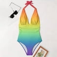 thumbnail image 5 of One Piece Swimsuit for Women Tummy Control Plunge V Neck Bathing Suit Slimming Wide Straps Swimwear, 5 of 7