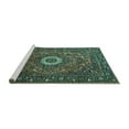 thumbnail image 2 of Ahgly Company Machine Washable Indoor Rectangle Medallion Turquoise Blue Traditional Area Rugs, 4' x 6', 2 of 4