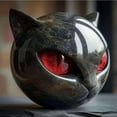 thumbnail image 2 of Estatua de de Lujo Negra, Decoración para el Hogar y Regalos, Decoración de Gatito Tallada A Mano, Lindos Regalos Perfectos para Amantes de los Gatos Rojos., 2 of 5