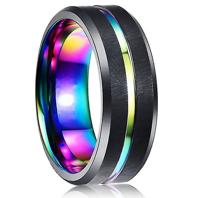Anillo de boda de tungsteno negro de 8mm para hombre, anillo de dragón celta con incrustaciones de circón verde Punk, anillo de fibra de carbono verde de acero inoxidable para hombre