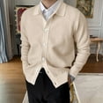 SEMIMAY Mens Fashion Casual Knit Yarn Lapel Button Long Sleeve Sweater