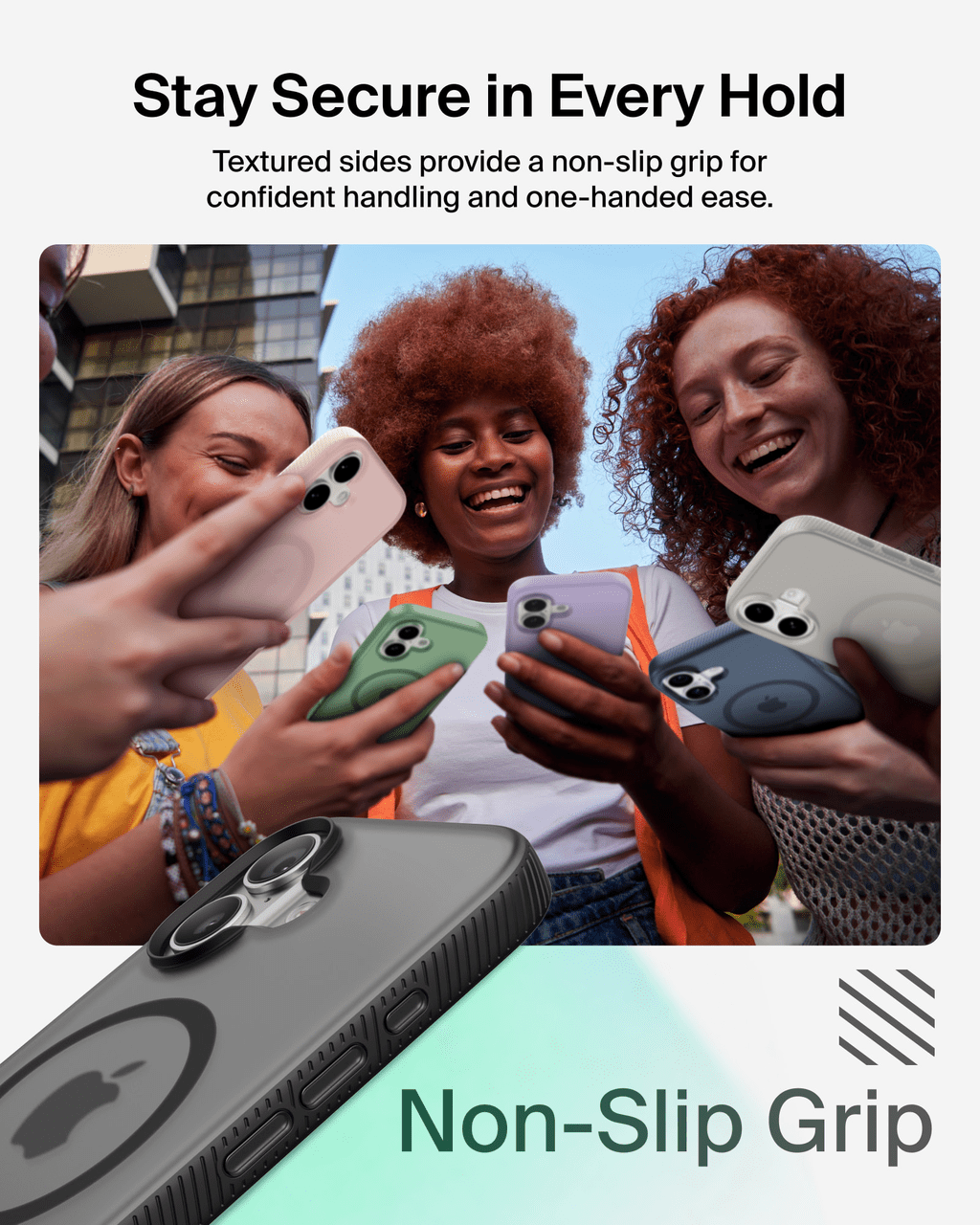 Belkin for iPhone 17 Case, Grip, MagSafe Compatible w/Anti-Scratch & Anti-Yellowing Coating, Touch Sensitive Camera Control - Military Grade, Anti-Slip, Magnetic, Shockproof, Protective