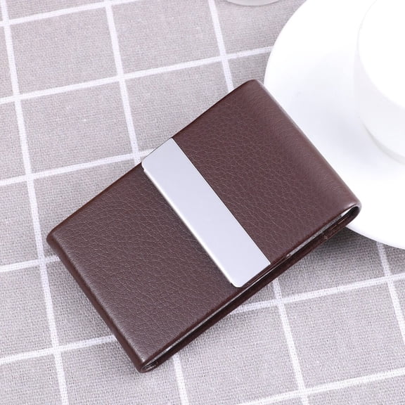 FOLOYORI 1Pack Business Card Case Holder Portable Metal Card Case For Men And Women .8X2.4X0.5In