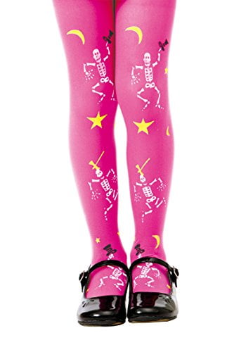 Pink Mid-rise Spooky Skeletons Halloween Childrens Cosplay Costume Tights