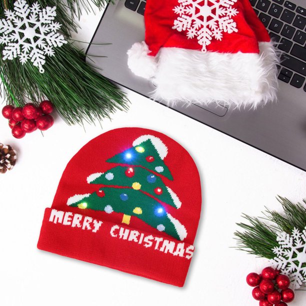 Gorro de Punto Abatible con Forma de Farol Navideño, Tendencia de Moda Invernal, Cálido Gorro Navideño para Fiestas, Esencial para Festivales.