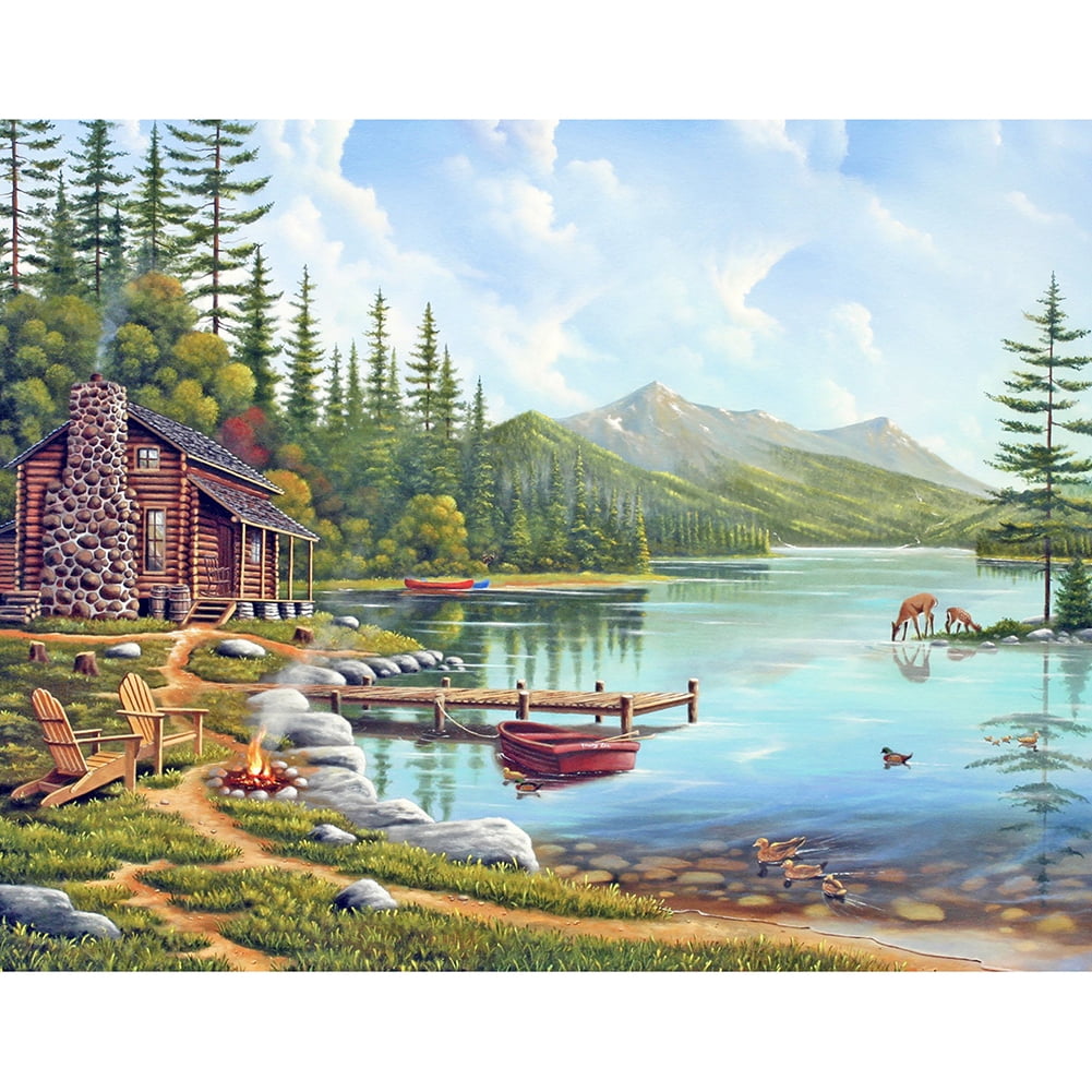Mountain House 5D DIY Diamond Painting Mountain House Full Drill Picture Embroidery Home D Hot 