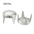 thumbnail image 3 of 100Pack 5mm Silver Round Dome Studs Metal Claw Beads Nailhead for Leather Craft Clothes Belt Bag Shoes, 3 of 6