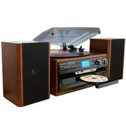Boytone BT-24MB Bluetooth Turntable with Accessories Included, Mahogany