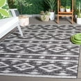 thumbnail image 2 of SAFAVIEH Courtyard April Geometric Indoor/Outdoor Area Rug, Black/Grey, 5'3" x 5'3" Square, 2 of 9
