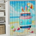 thumbnail image 6 of BCIIG Beach Themed Bathroom Decor Set with Hooks, Vibrant HD Print Polyester Fabric Shower Curtain Set, 100% Waterproof, Easy to Install - Multi Size Colorful and Luxurious Graphic Design 36"x72, 6 of 7