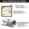 thumbnail image 7 of Gold and White Marble Kitchen Oven Mitt and Pot Holder Sets 2 Pcs for Baking, Cooking and Grilling, Heat Resistant Up To 392 °F, 7 of 7