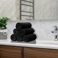 thumbnail image 3 of Luxury Hotel & Spa Quality, Quick Dry 100% Turkish Cotton 700 GSM, Eco Friendly Towel, for Bathroom, Gymand Kitchen Dobby Border Soft Hand Towel Set 16 X 30, Black, Hand Towels - Set of 6, 3 of 5