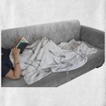 thumbnail image 6 of Dog Soft Flannel Fleece Throw Blanket, Digital Sketches of a Puppy Moving Around Scratching Simple Life Style Work, Cozy Plush for Indoor and Outdoor Use, 50" x 60", White Black, by Ambesonne, 6 of 6