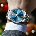 thumbnail image 6 of OLEVS Automatic Watches for Men Self Winding Mechanical Luxury Dress Stainless Steel Two Tone Strap Diamond Waterproof Luminous Date Mens Wrist Watches Reloj Para Hombre Black/Blue/Gold/White, 6 of 13